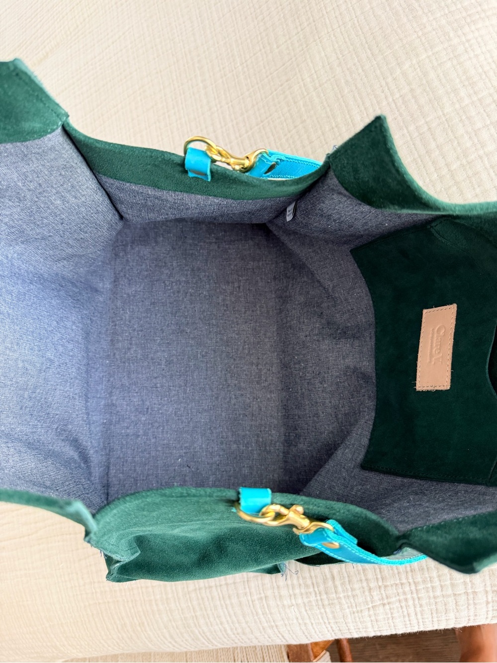 Clare V. Simple tote green suede - Picture 7 of 8